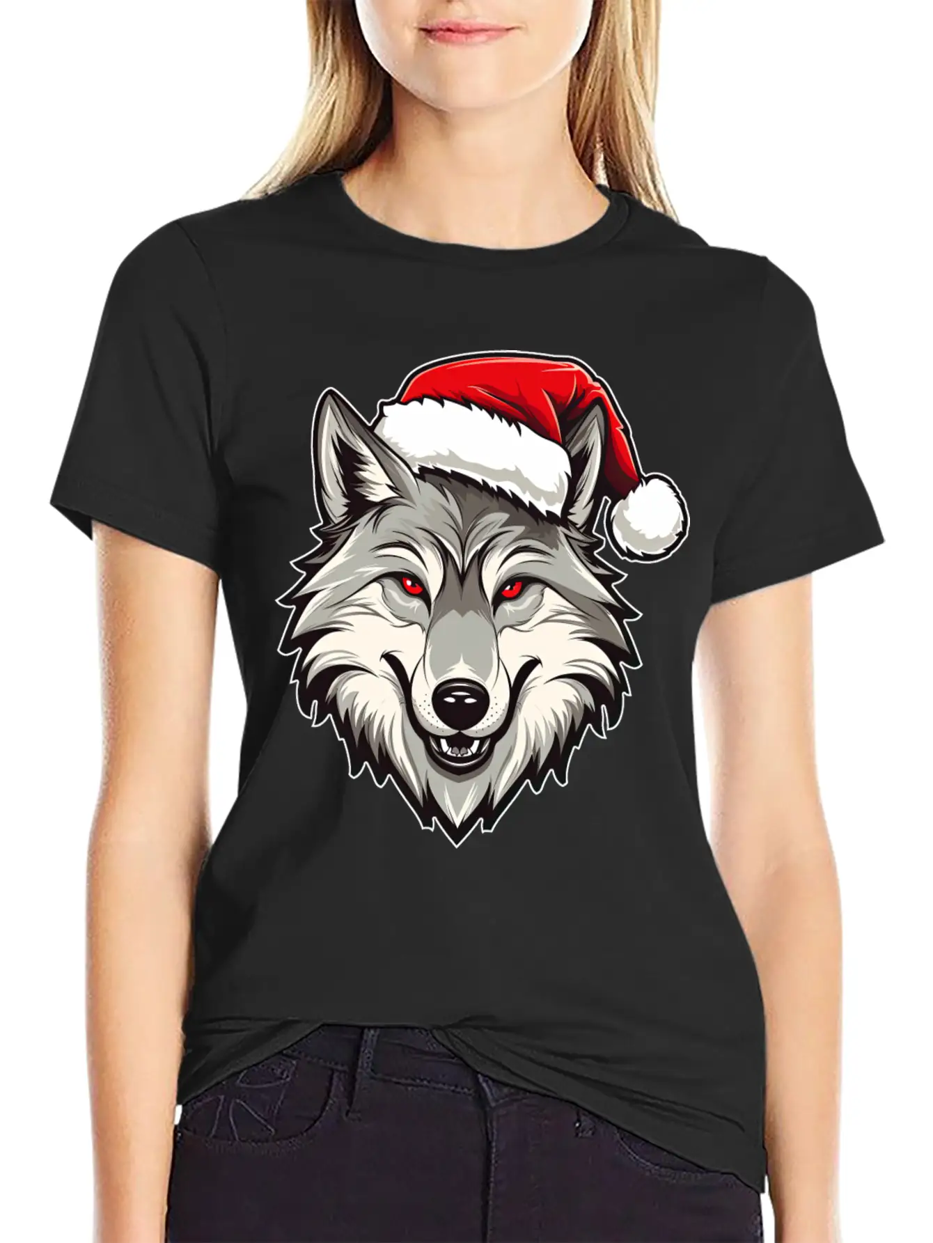Wolf Christmas Stylish Everyday T-Shirt – Unisex Basic Cotton Tee