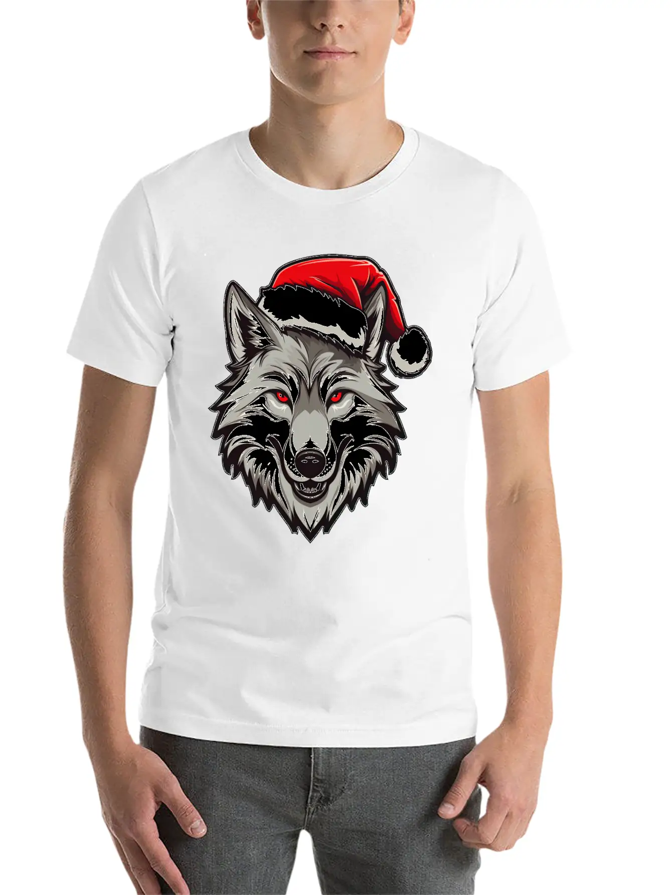 Wolf Christmas Stylish Everyday T-Shirt – Unisex Basic Cotton Tee