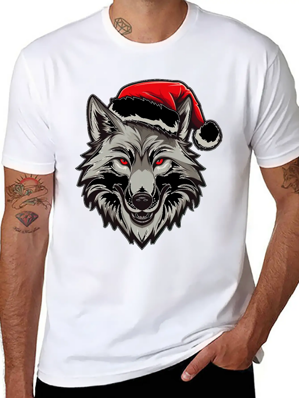 Wolf Christmas Stylish Everyday T-Shirt – Unisex Basic Cotton Tee
