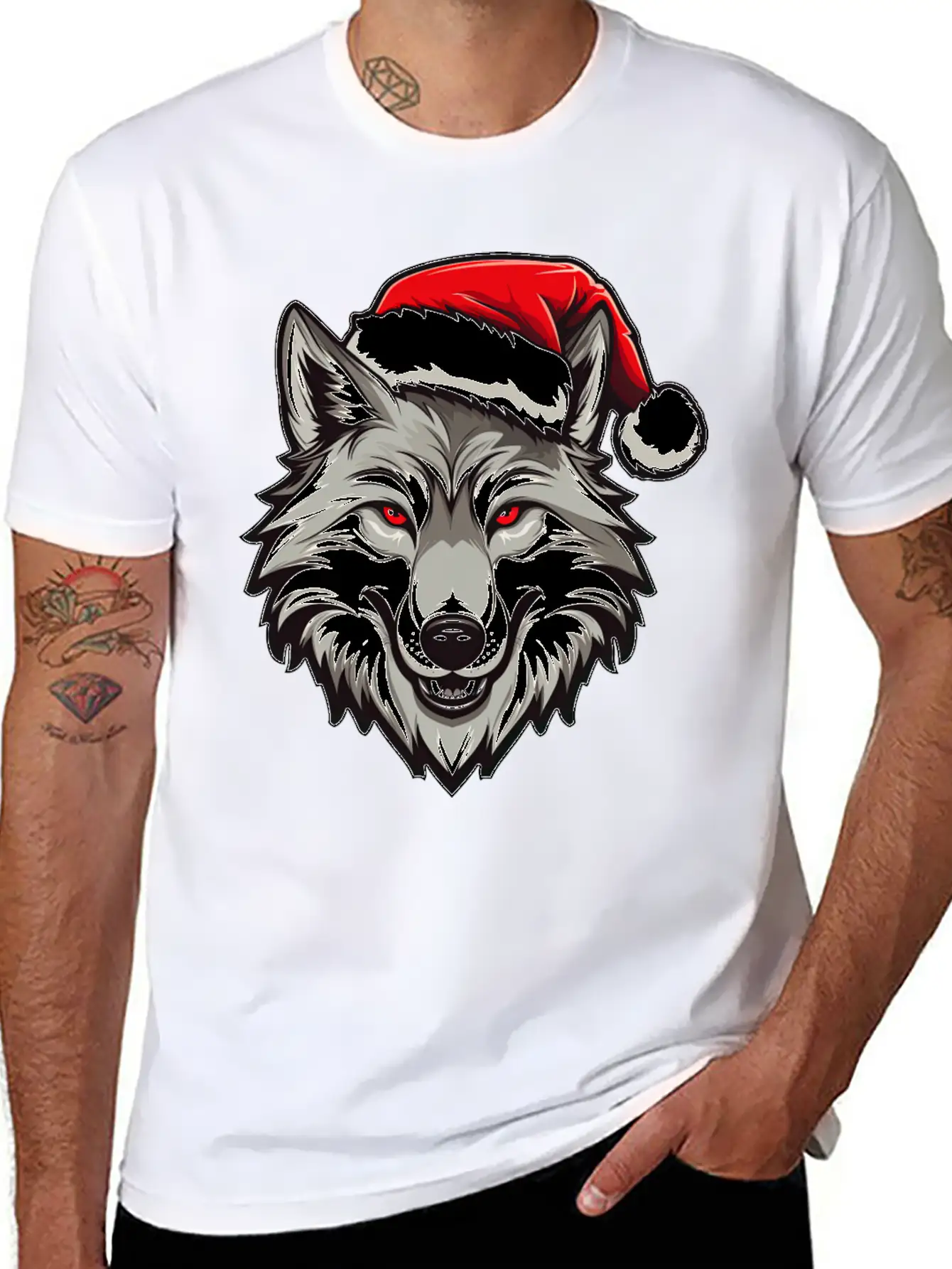 Wolf Christmas Stylish Everyday T-Shirt – Unisex Basic Cotton Tee