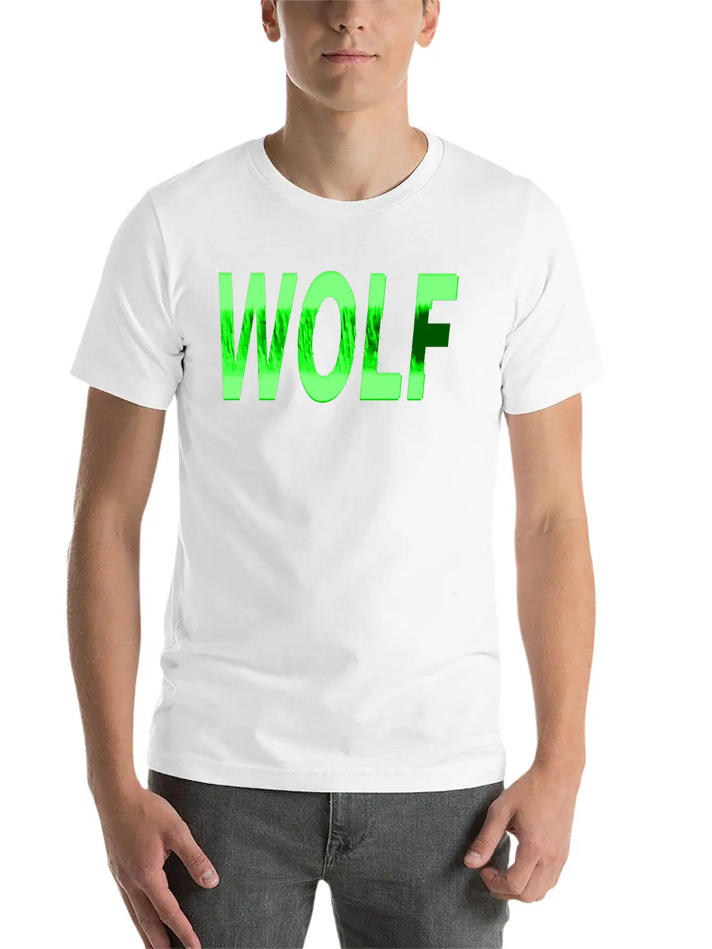 Wolf Design Texture Series Green Steel Relaxed Everyday Tee – Lightweight And Durable Cotton