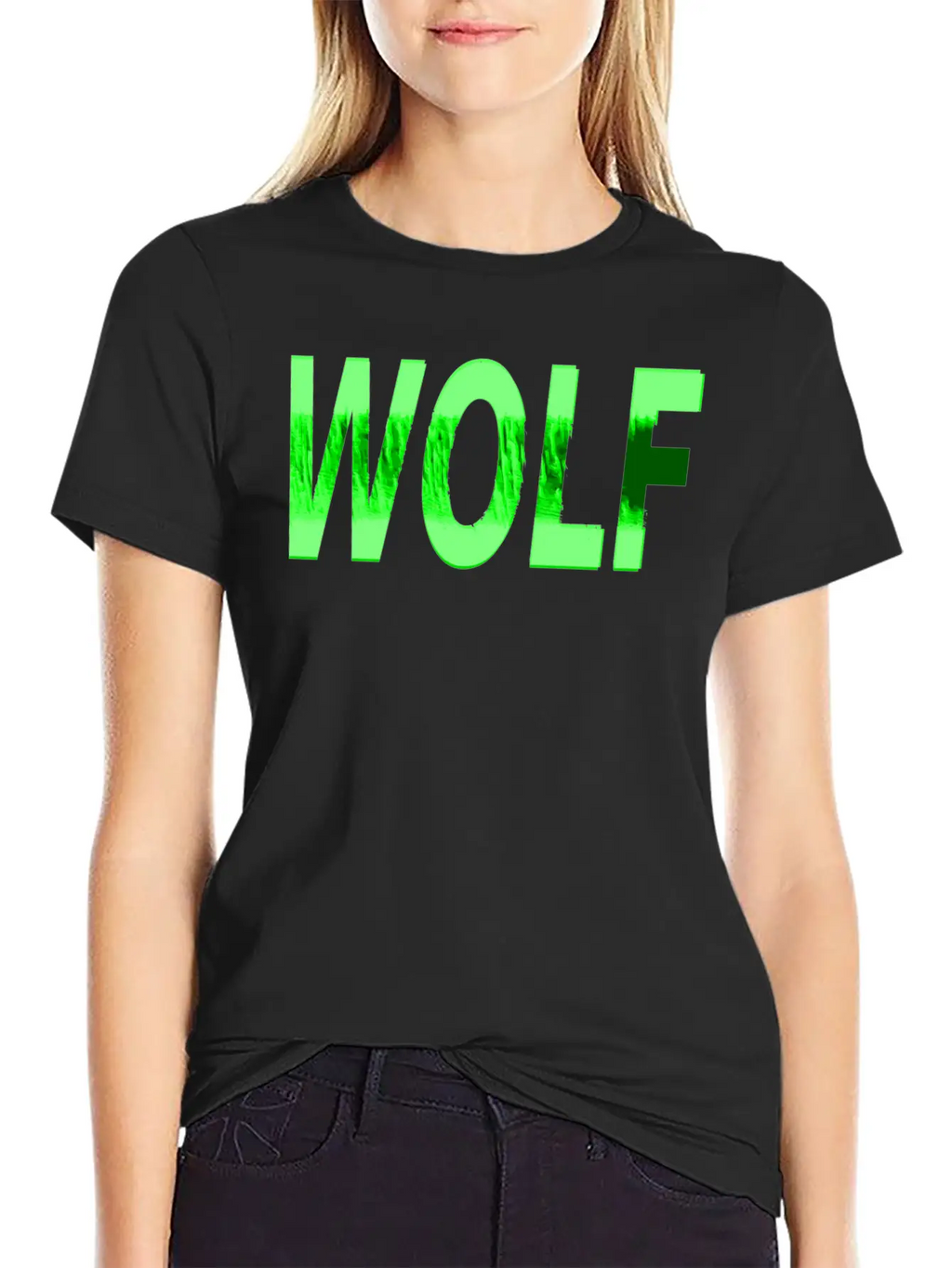 Wolf Design Texture Series Green Steel Relaxed Everyday Tee – Lightweight And Durable Cotton