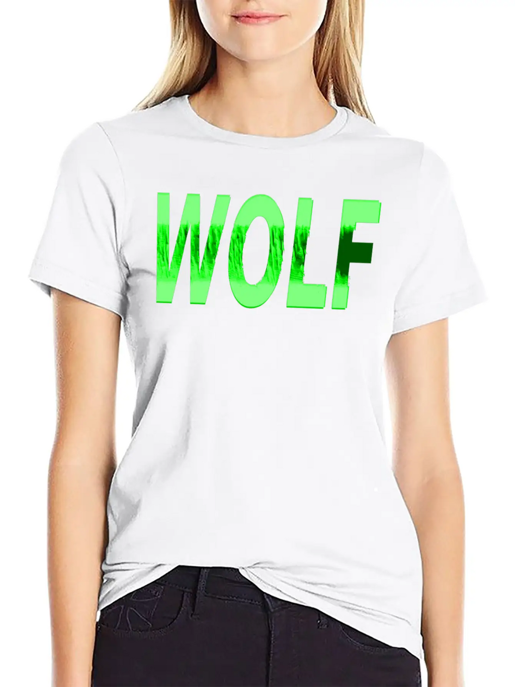 Wolf Design Texture Series Green Steel Relaxed Everyday Tee – Lightweight And Durable Cotton