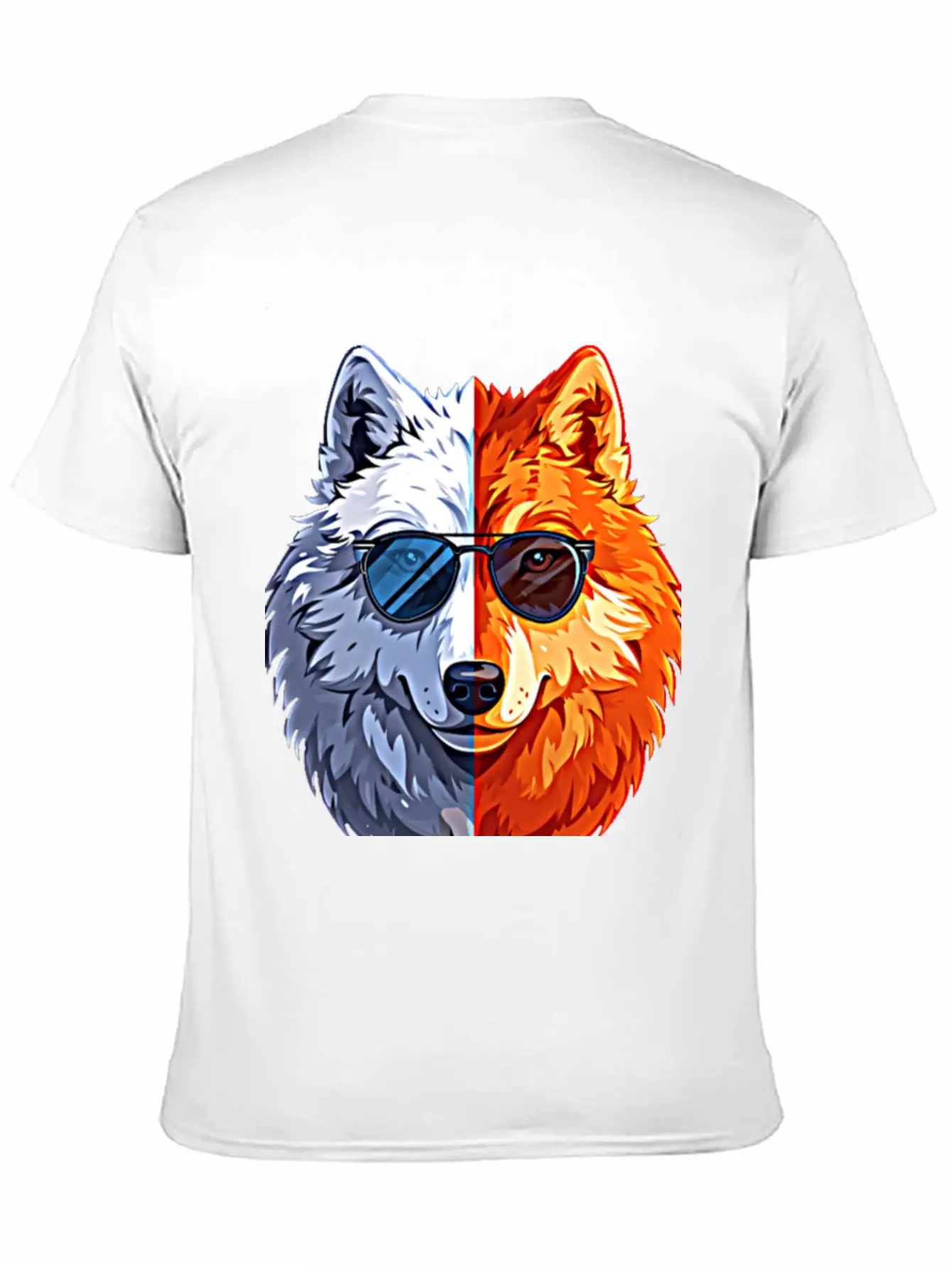 Wolf Face Wolf With Glasses Breathable Graphic T-Shirt – Perfect For Casual Days