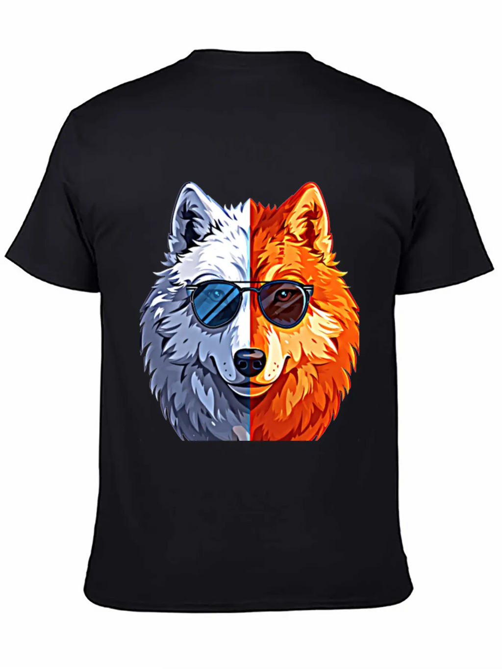 Wolf Face Wolf With Glasses Breathable Graphic T-Shirt – Perfect For Casual Days