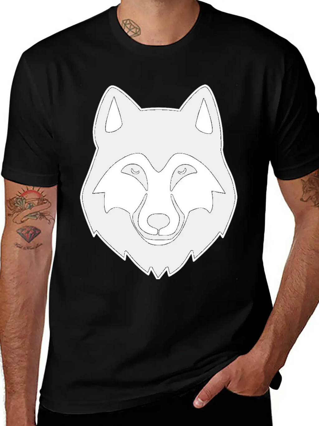 Wolf Head Basic Graphic T-Shirt – Daily Comfort In Soft Cotton