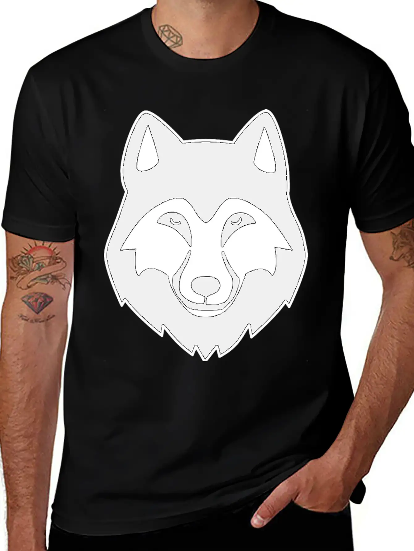 Wolf Head Basic Graphic T-Shirt – Daily Comfort In Soft Cotton
