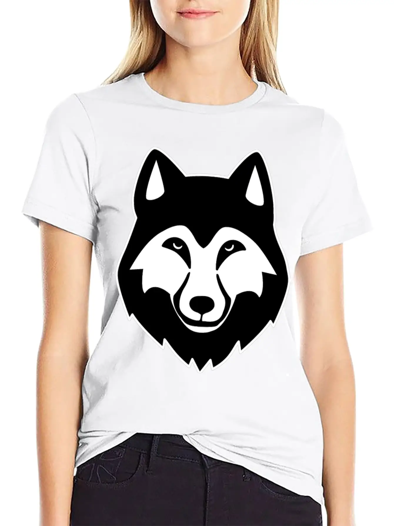 Wolf Head Basic Graphic T-Shirt – Daily Comfort In Soft Cotton