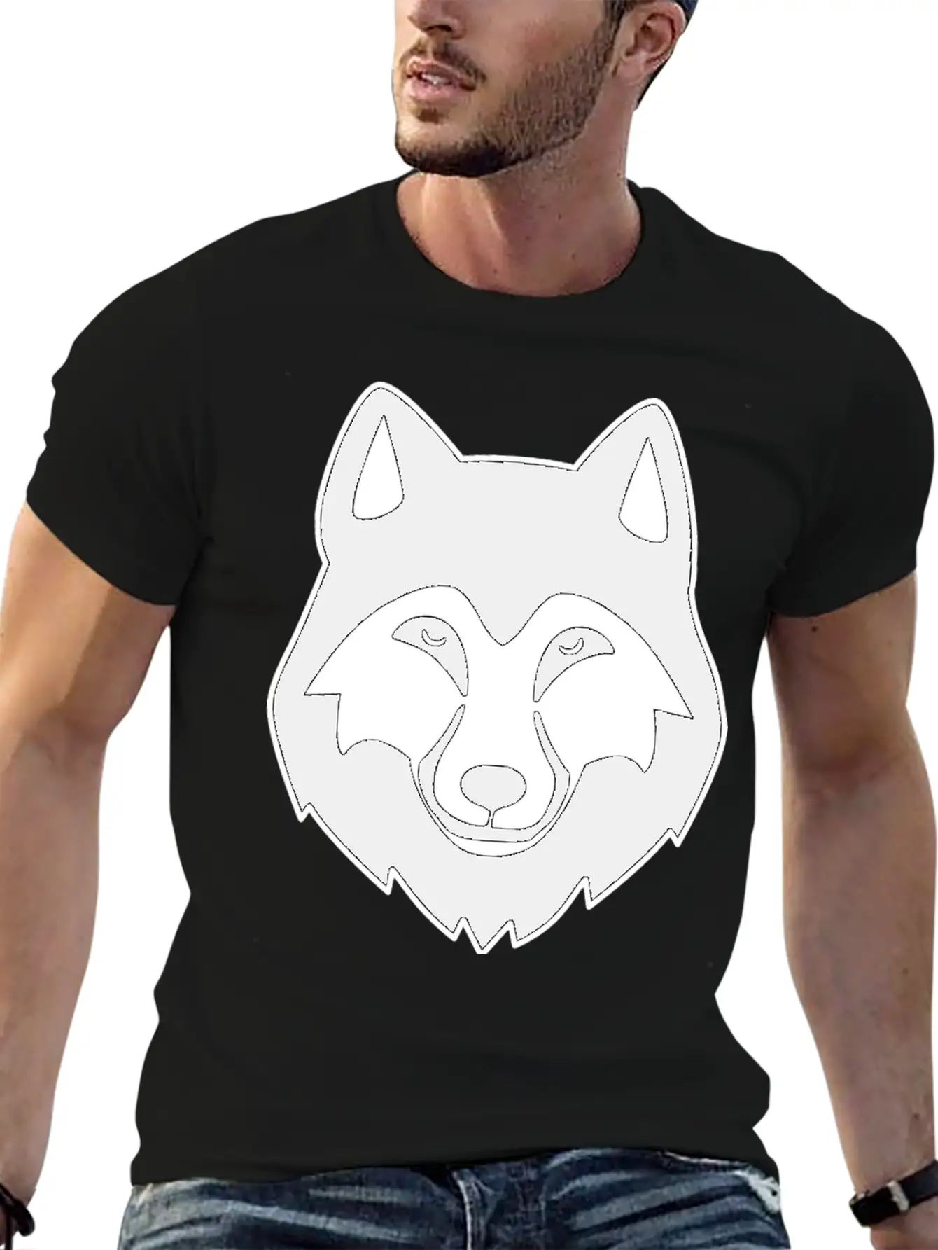 Wolf Head Basic Graphic T-Shirt – Daily Comfort In Soft Cotton