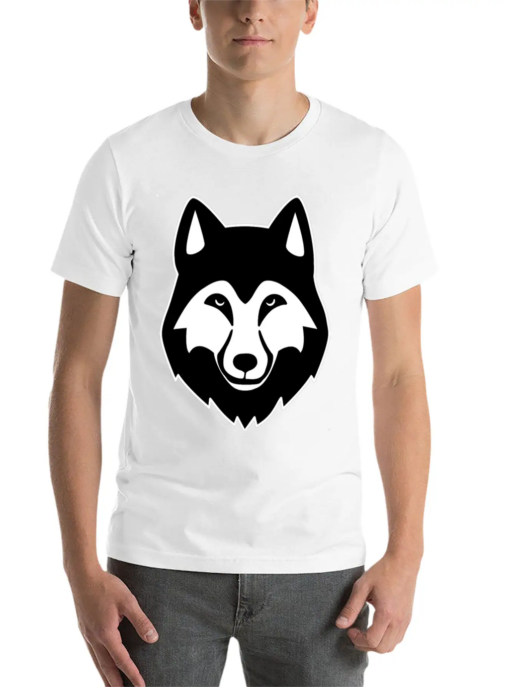 Wolf Head Basic Graphic T-Shirt – Daily Comfort In Soft Cotton