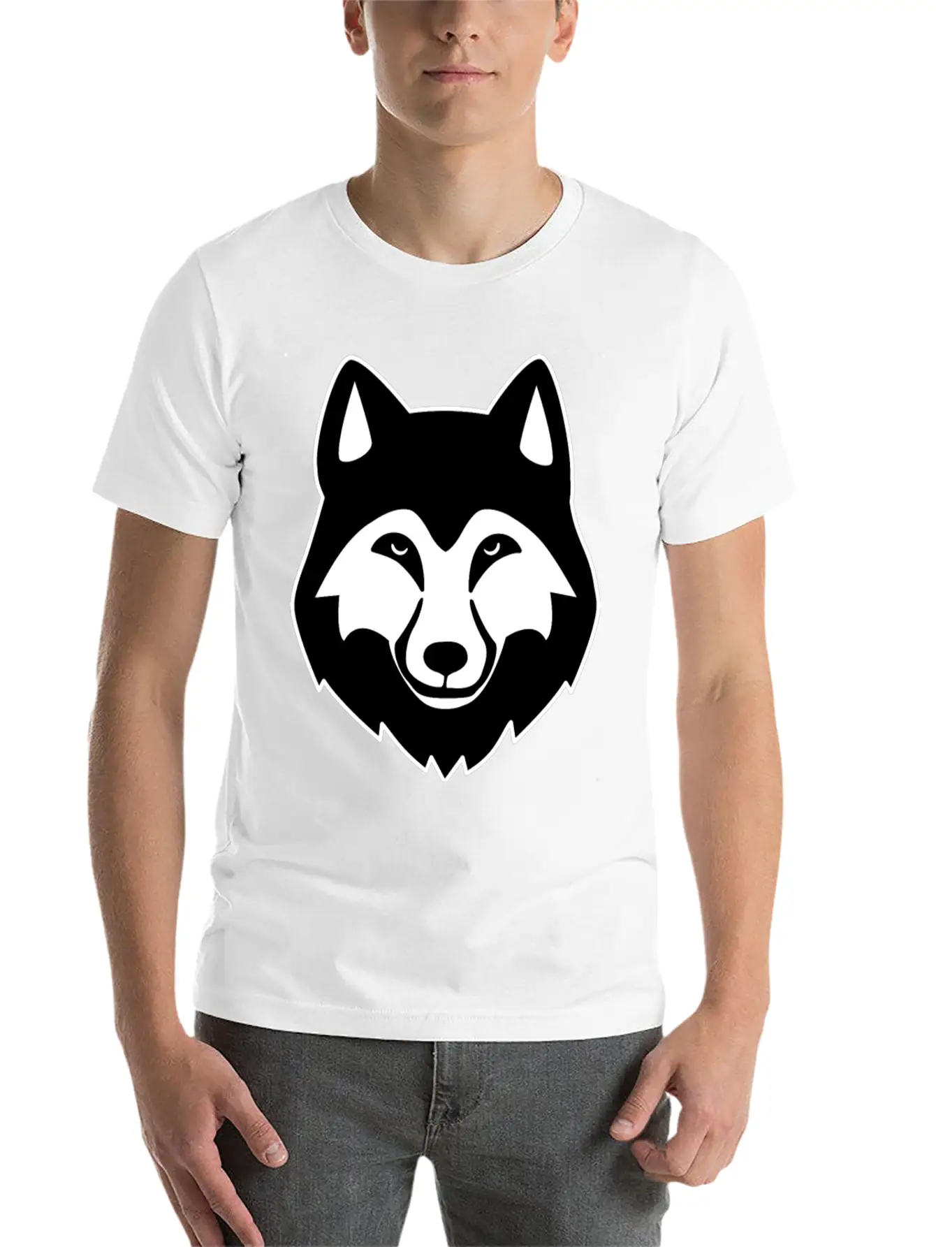 Wolf Head Basic Graphic T-Shirt – Daily Comfort In Soft Cotton