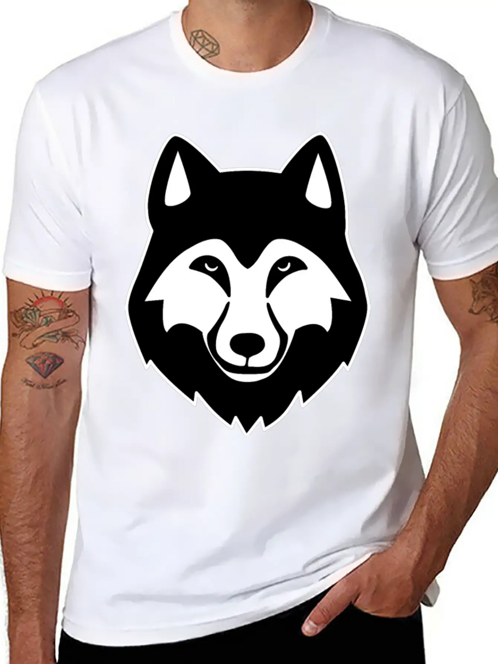 Wolf Head Basic Graphic T-Shirt – Daily Comfort In Soft Cotton