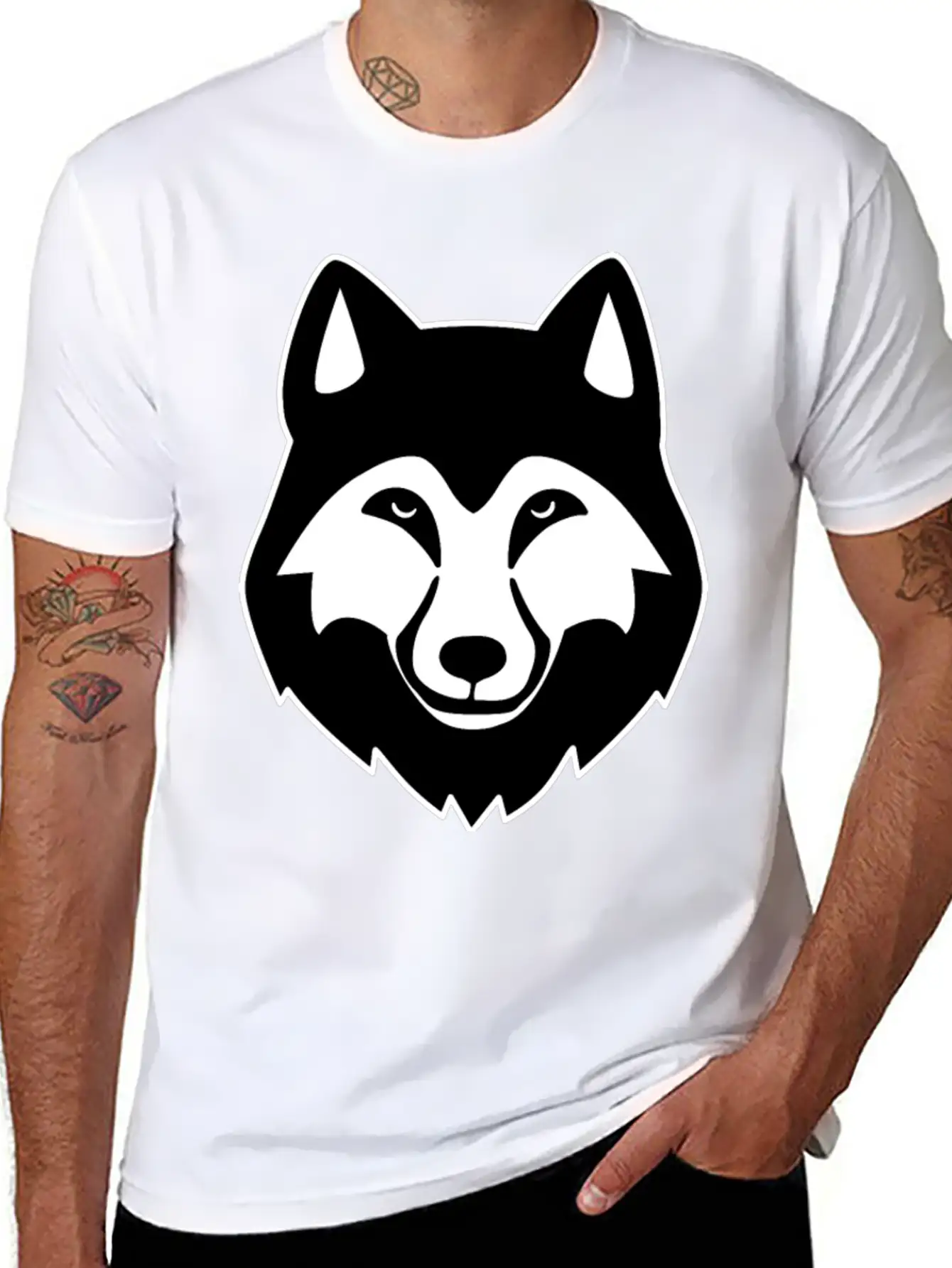 Wolf Head Basic Graphic T-Shirt – Daily Comfort In Soft Cotton