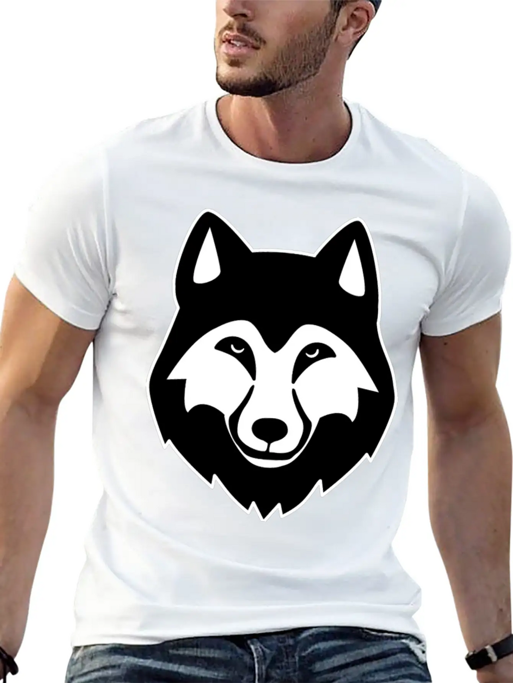 Wolf Head Basic Graphic T-Shirt – Daily Comfort In Soft Cotton
