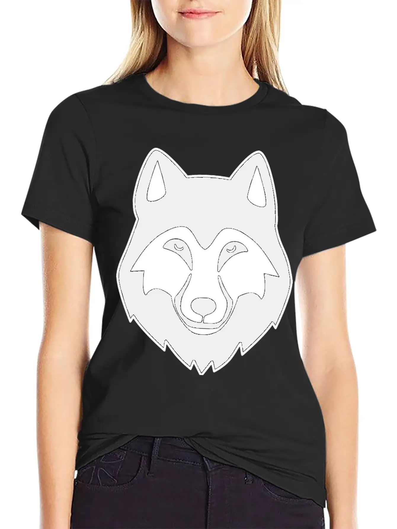 Wolf Head Basic Graphic T-Shirt – Daily Comfort In Soft Cotton