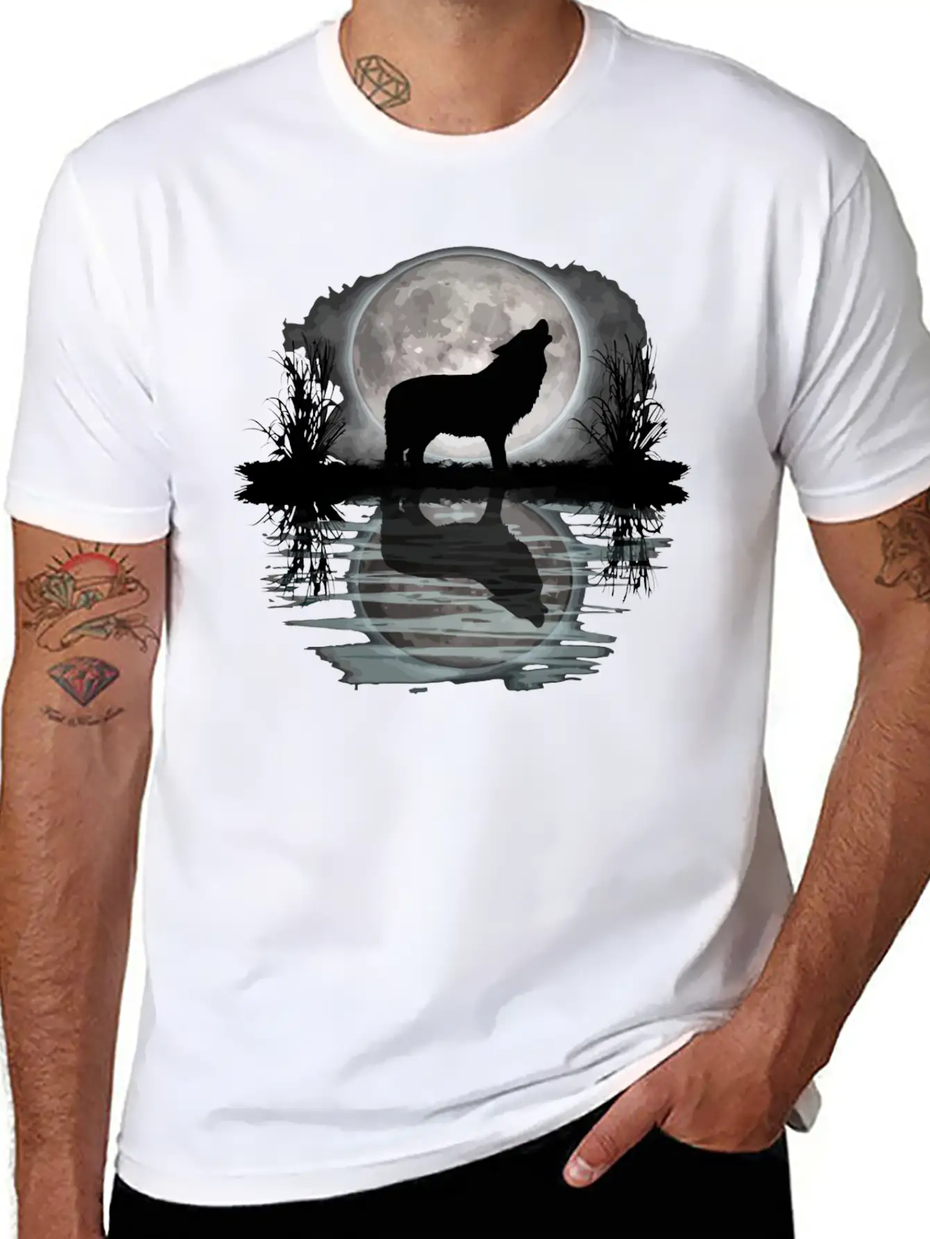 Wolf Howling At Moon Apparel Wilderness Spirit Ani Relaxed Everyday Tee – Lightweight And Durable Cotton