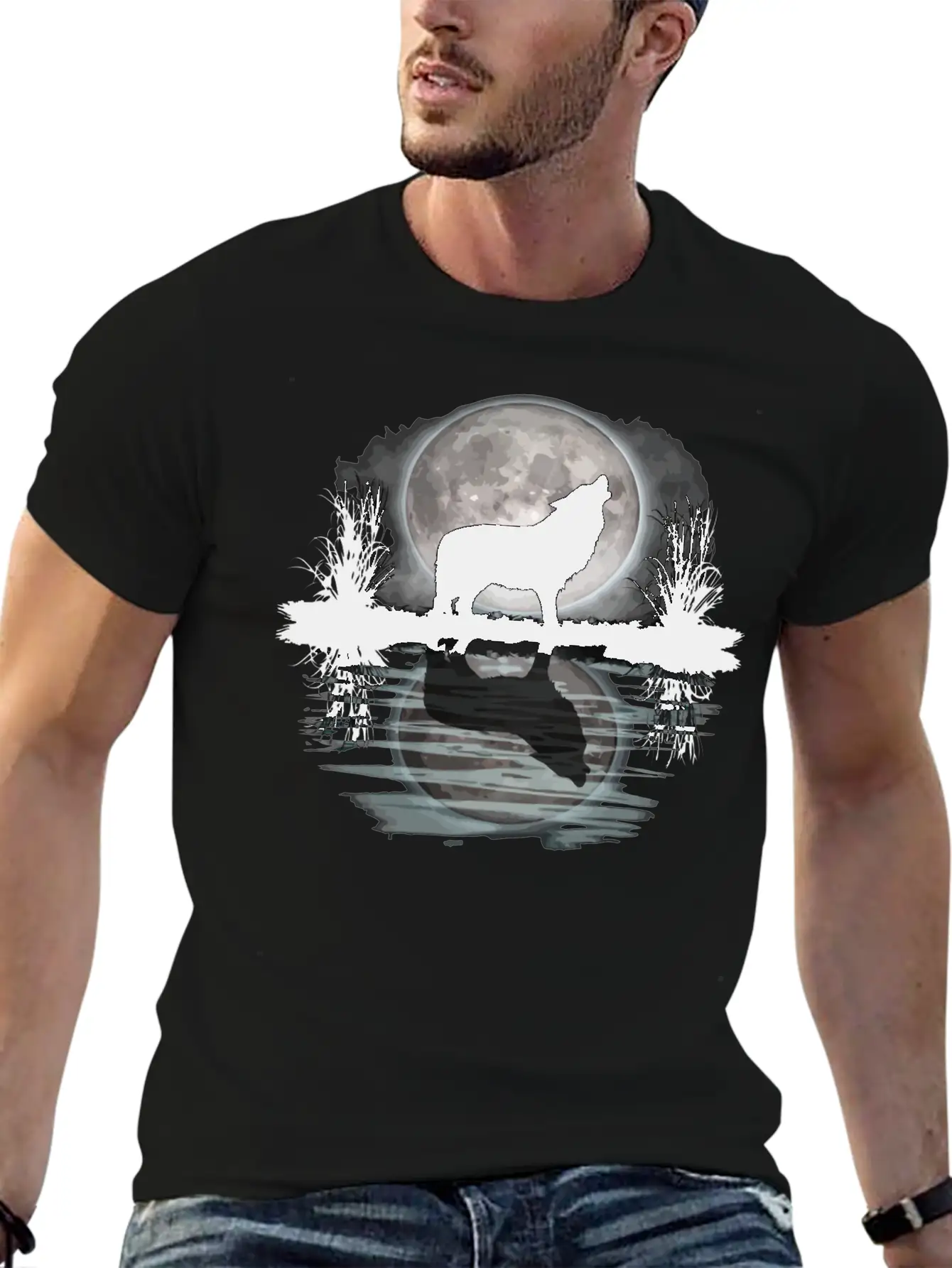 Wolf Howling At Moon Apparel Wilderness Spirit Ani Relaxed Everyday Tee – Lightweight And Durable Cotton