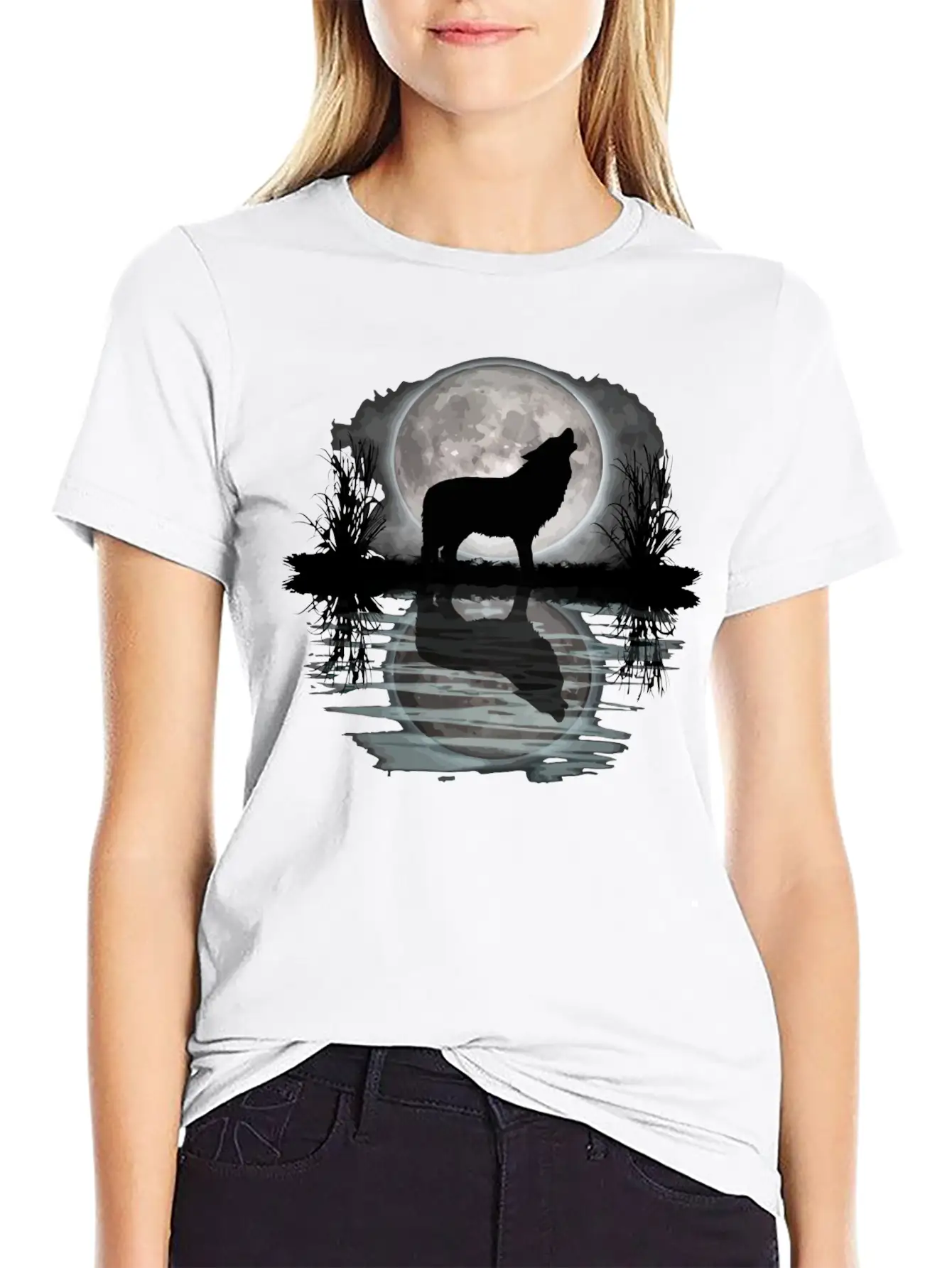 Wolf Howling At Moon Apparel Wilderness Spirit Ani Relaxed Everyday Tee – Lightweight And Durable Cotton