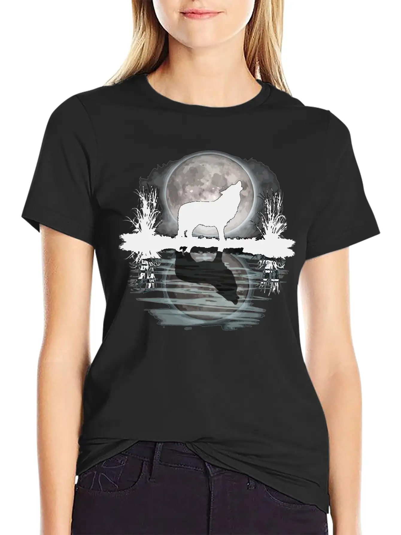 Wolf Howling At Moon Apparel Wilderness Spirit Ani Relaxed Everyday Tee – Lightweight And Durable Cotton