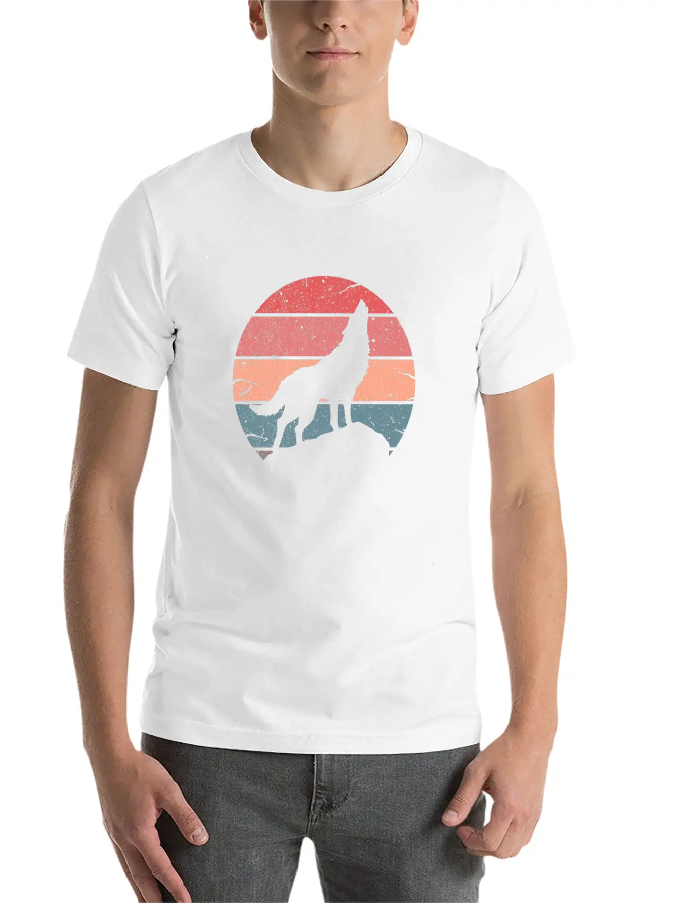 Wolf Howling Retro Relaxed Everyday Tee – Lightweight And Durable Cotton