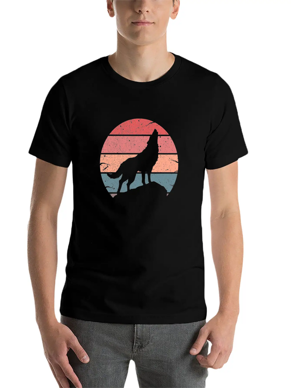 Wolf Howling Retro Relaxed Everyday Tee – Lightweight And Durable Cotton