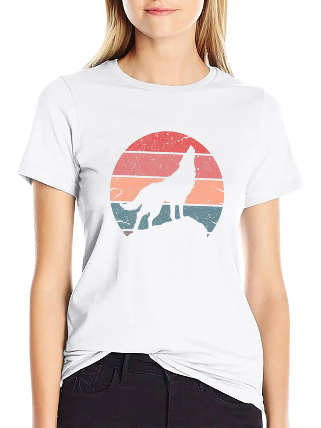 Wolf Howling Retro Relaxed Everyday Tee – Lightweight And Durable Cotton