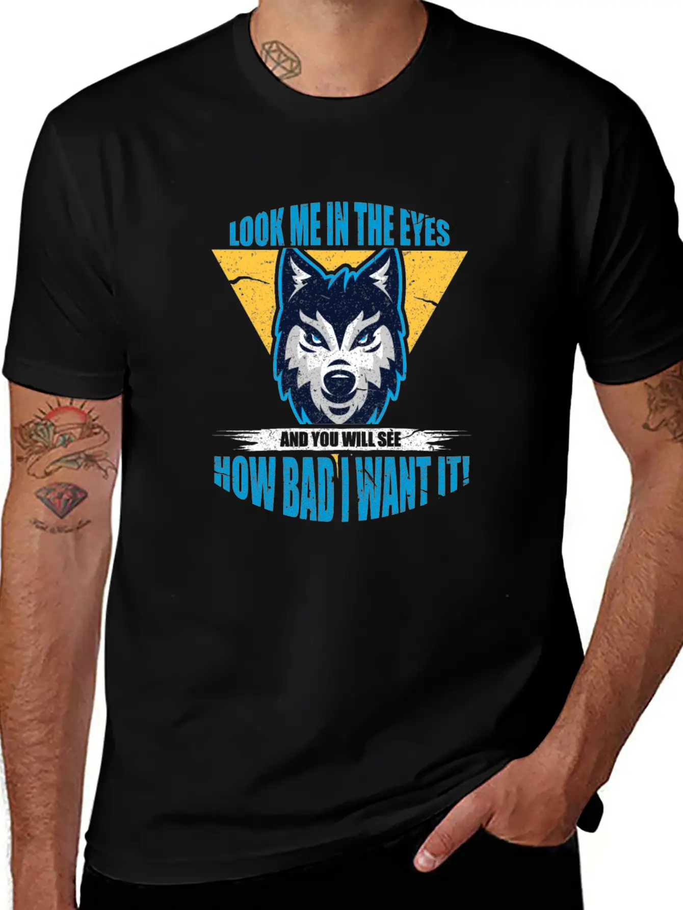 Wolf Look Me In The Eyes Classic Cotton Tee – Unisex Comfort For Any Season