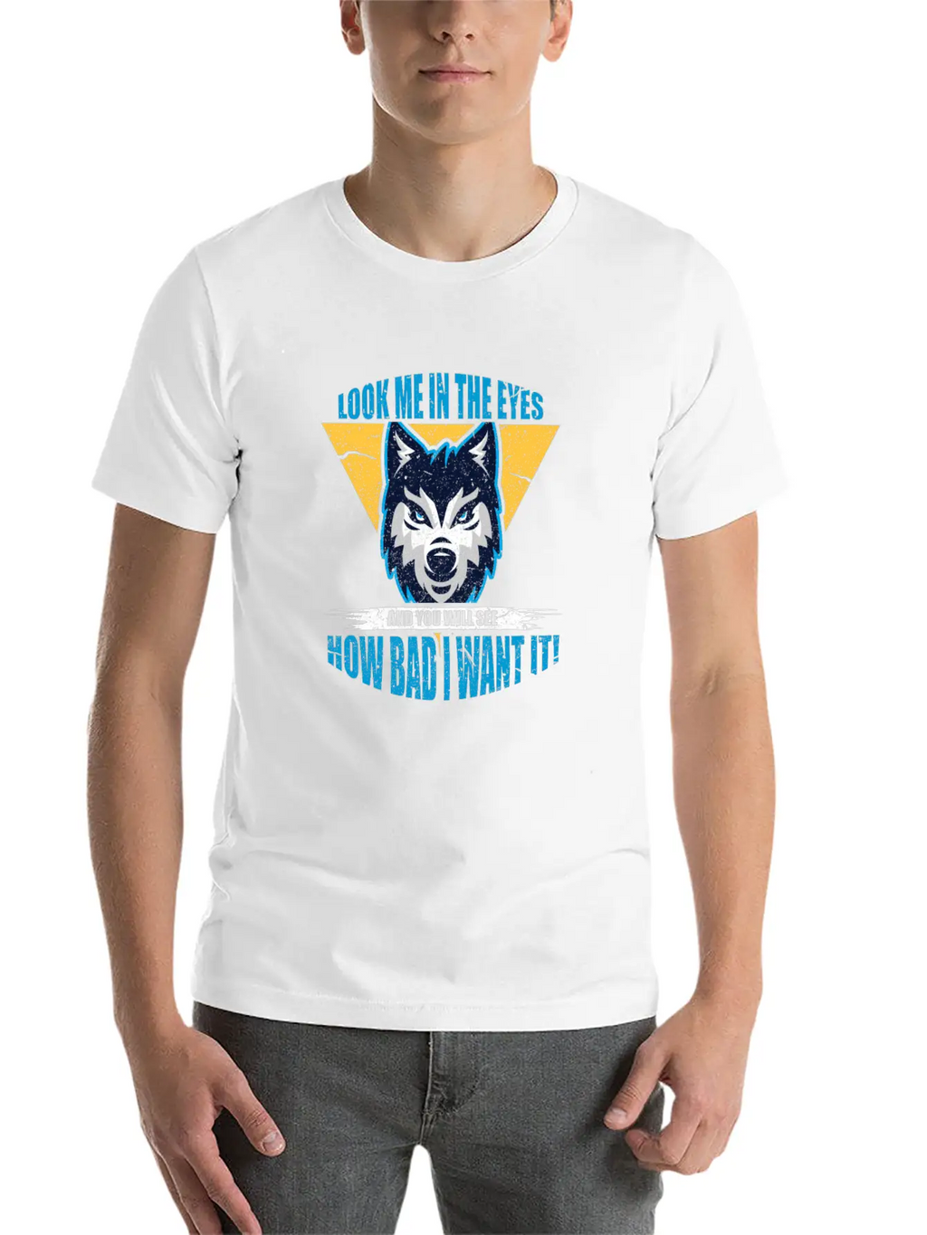 Wolf Look Me In The Eyes Classic Cotton Tee – Unisex Comfort For Any Season