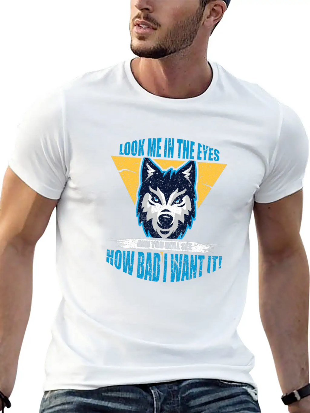 Wolf Look Me In The Eyes Classic Cotton Tee – Unisex Comfort For Any Season