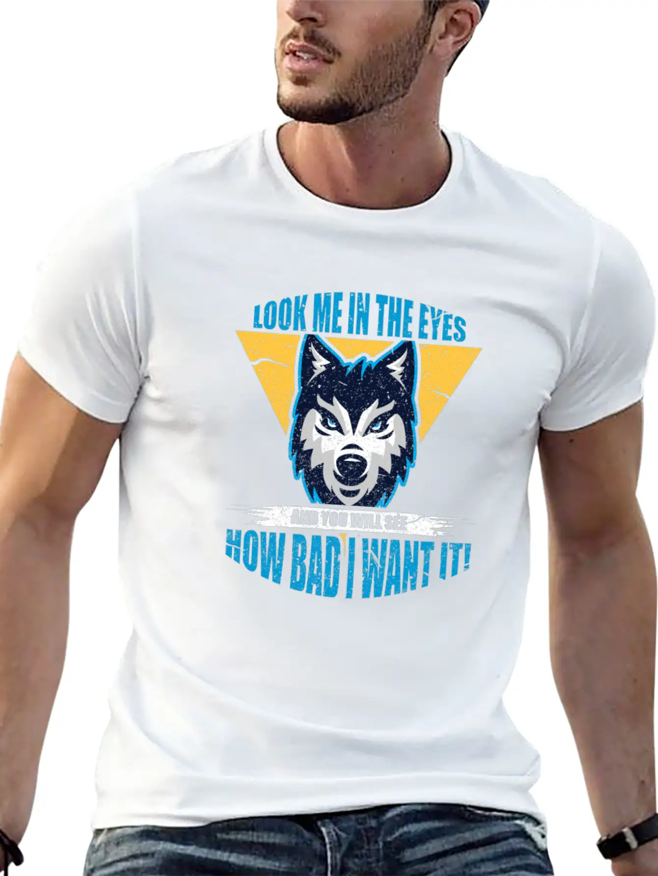 Wolf Look Me In The Eyes Classic Cotton Tee – Unisex Comfort For Any Season