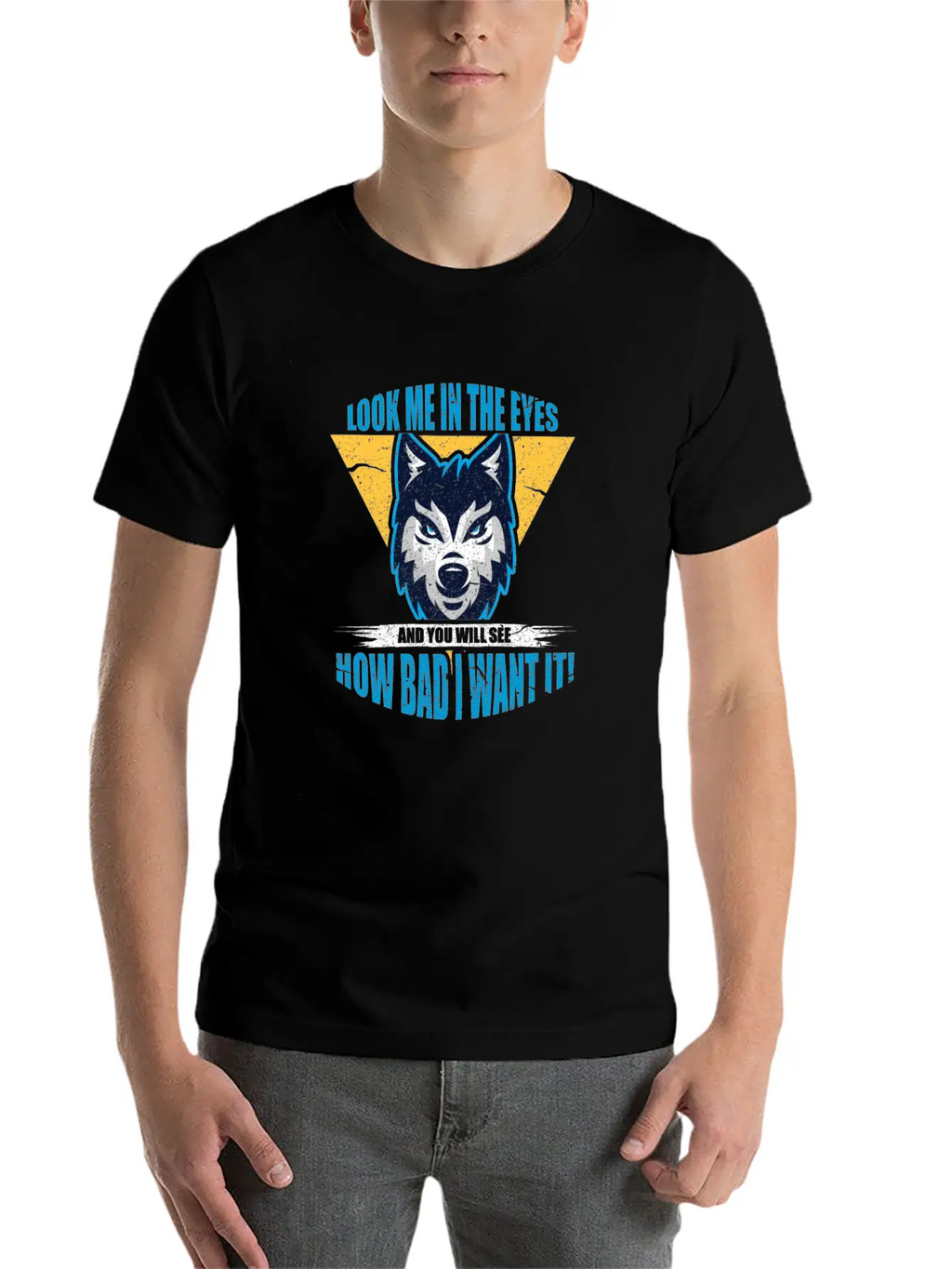 Wolf Look Me In The Eyes Classic Cotton Tee – Unisex Comfort For Any Season