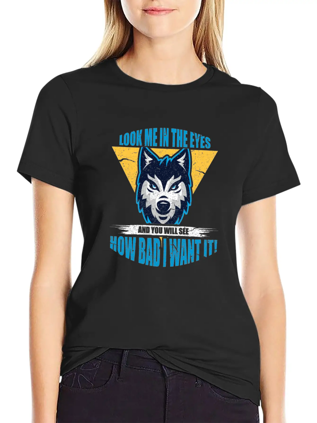 Wolf Look Me In The Eyes Classic Cotton Tee – Unisex Comfort For Any Season