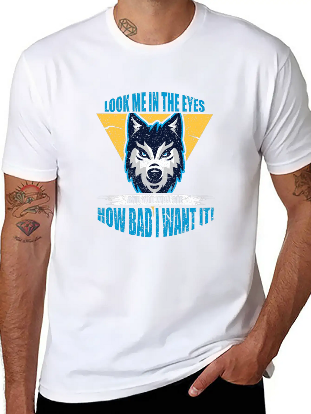 Wolf Look Me In The Eyes Classic Cotton Tee – Unisex Comfort For Any Season