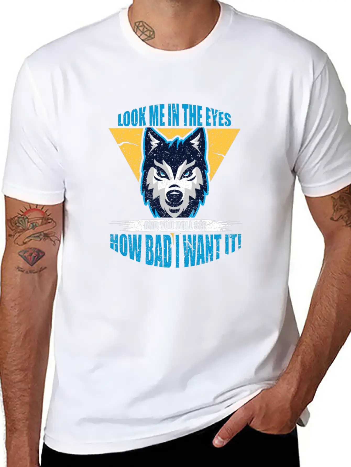 Wolf Look Me In The Eyes Classic Cotton Tee – Unisex Comfort For Any Season
