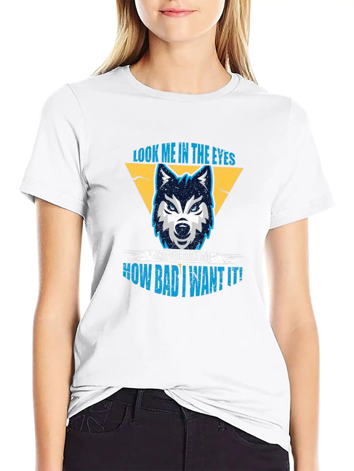 Wolf Look Me In The Eyes Classic Cotton Tee – Unisex Comfort For Any Season