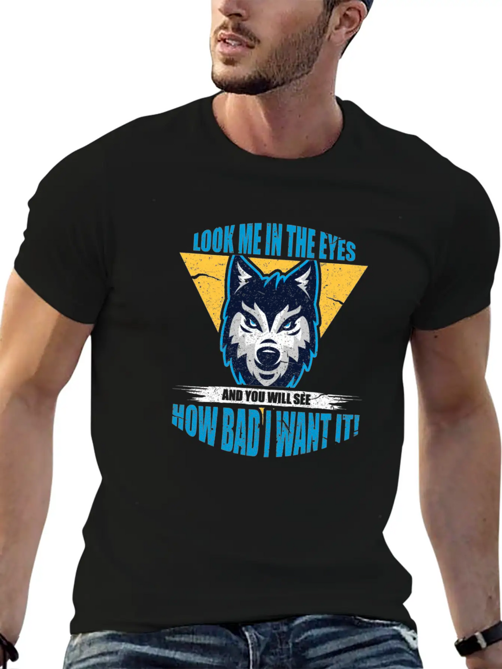 Wolf Look Me In The Eyes Classic Cotton Tee – Unisex Comfort For Any Season