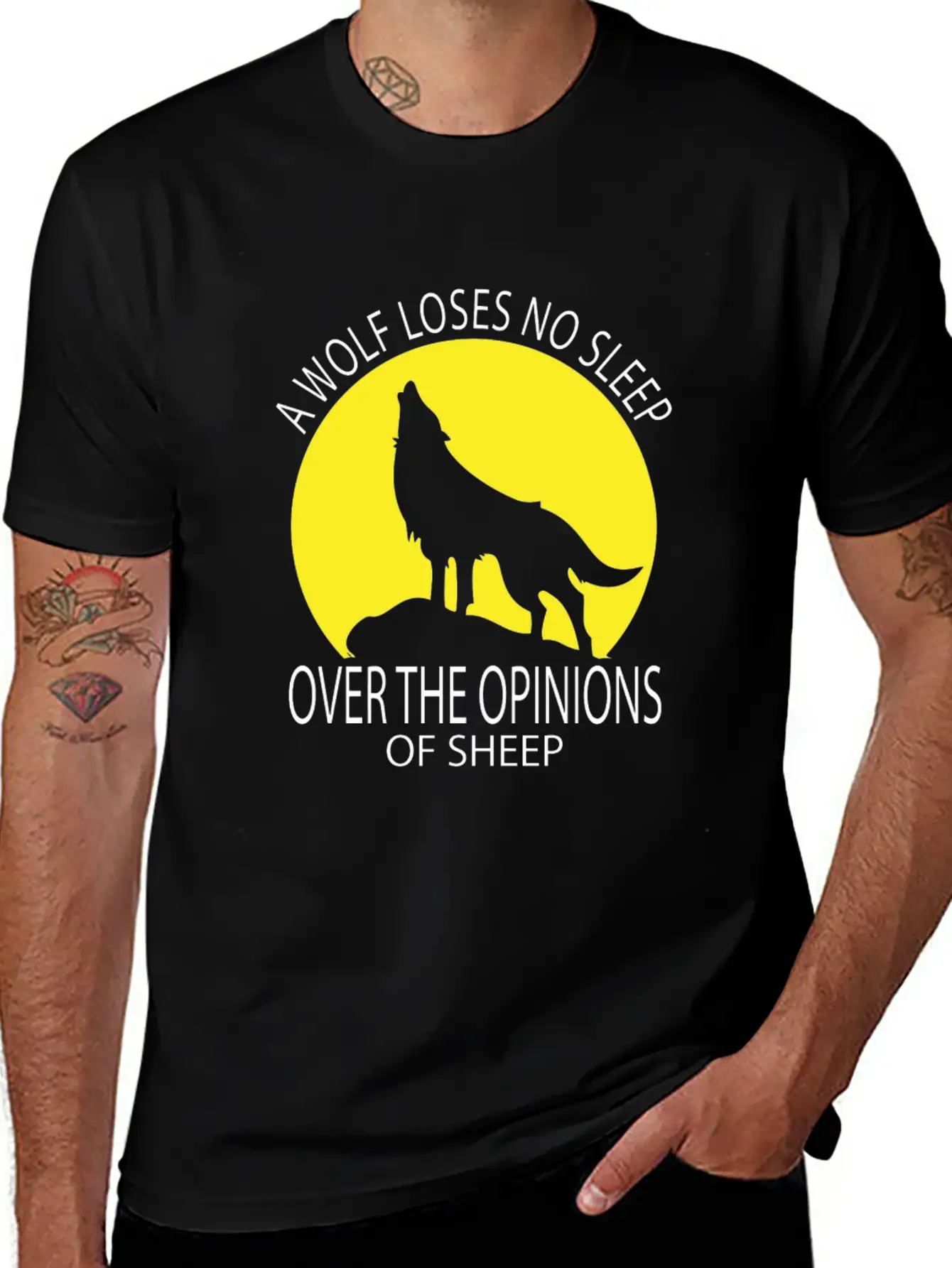 Wolf Loses No Sleep Over O Ions Of Sheep Howling A Timeless Short Sleeve Tee – Comfy And Minimalist Design