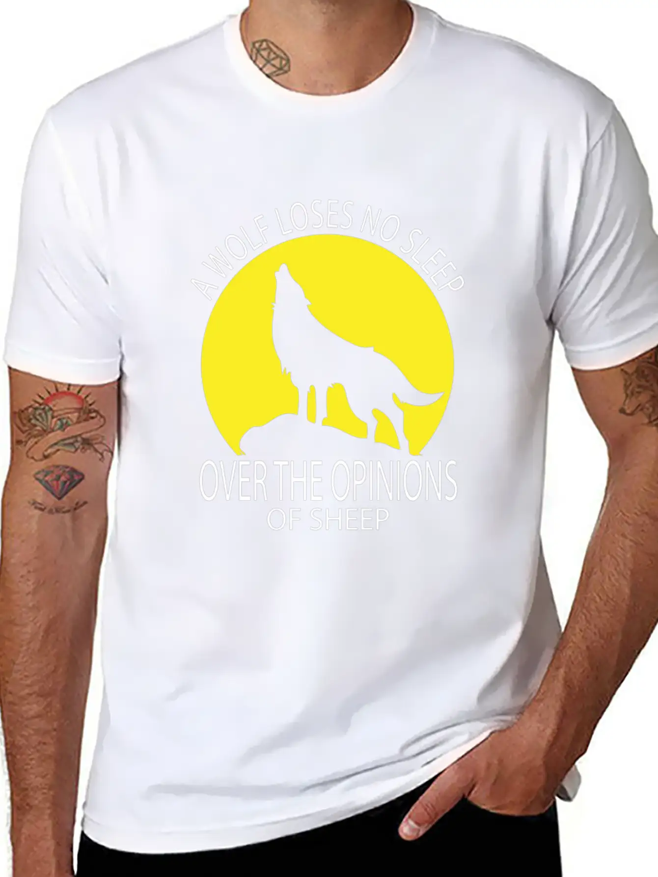 Wolf Loses No Sleep Over O Ions Of Sheep Howling A Timeless Short Sleeve Tee – Comfy And Minimalist Design