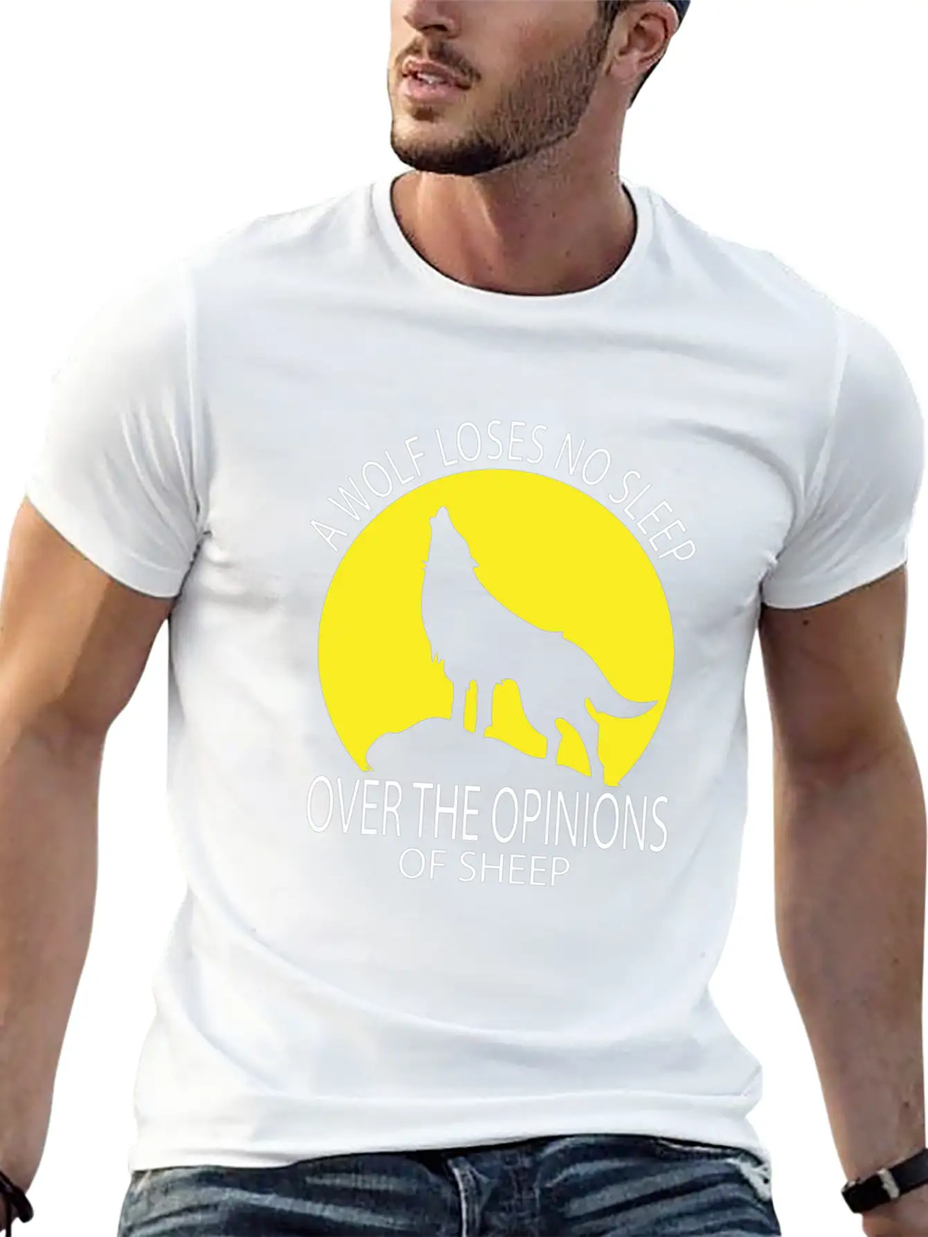 Wolf Loses No Sleep Over O Ions Of Sheep Howling A Timeless Short Sleeve Tee – Comfy And Minimalist Design