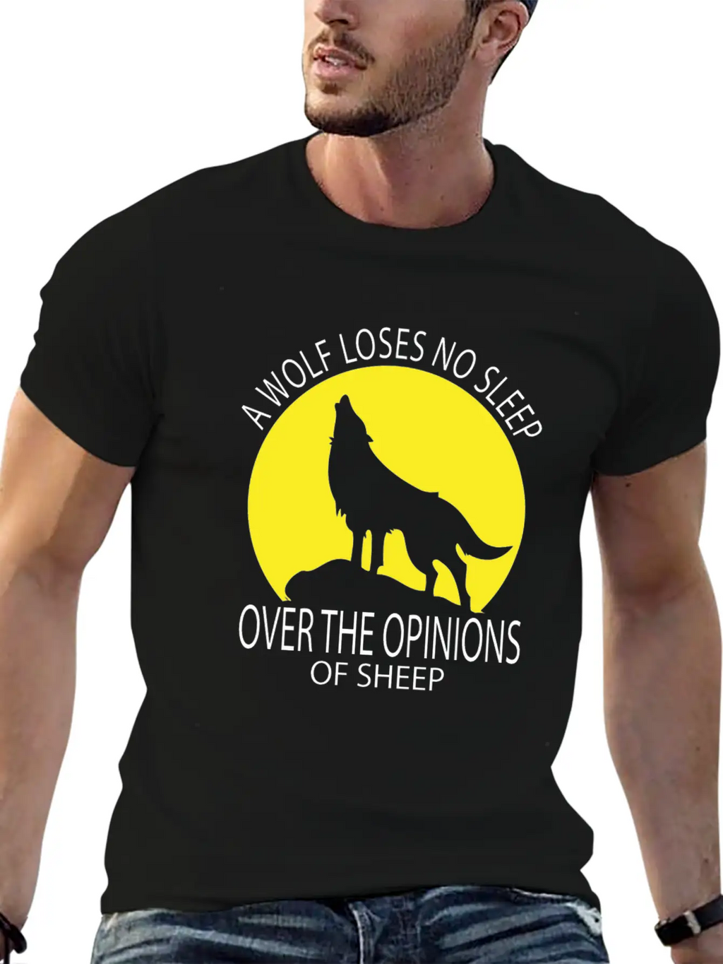Wolf Loses No Sleep Over O Ions Of Sheep Howling A Timeless Short Sleeve Tee – Comfy And Minimalist Design
