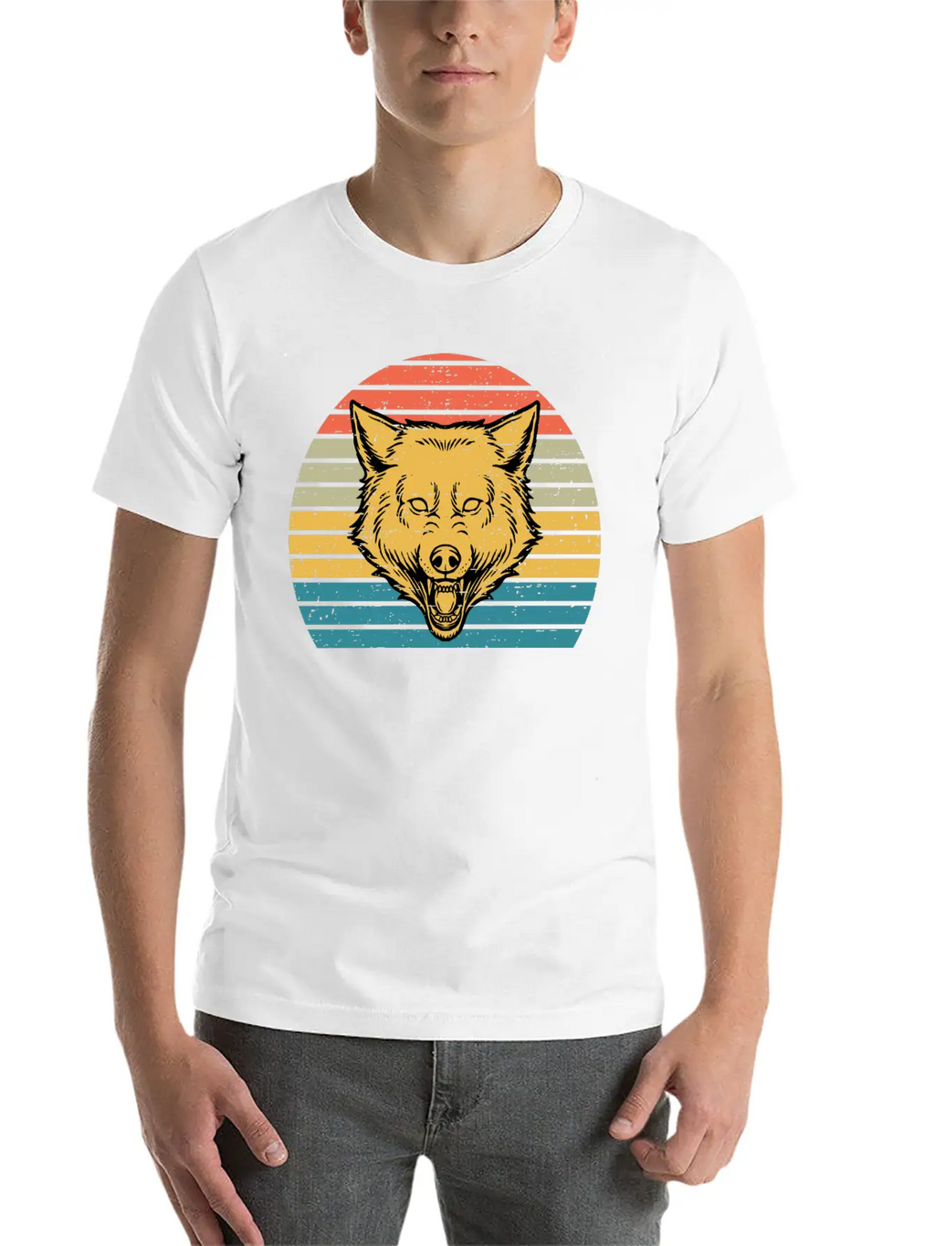 Wolf Lover Gift Funny Retro Vintage T Shirt Relaxed Everyday Tee – Lightweight And Durable Cotton