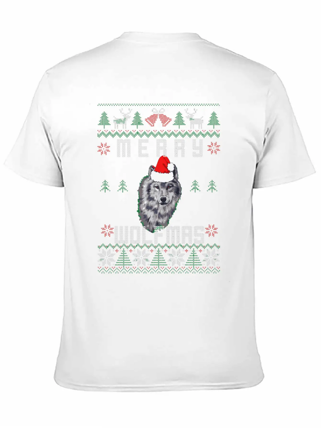 Wolf Merry Wolfmas Christmas Wolf Breathable Graphic T-Shirt – Perfect For Casual Days