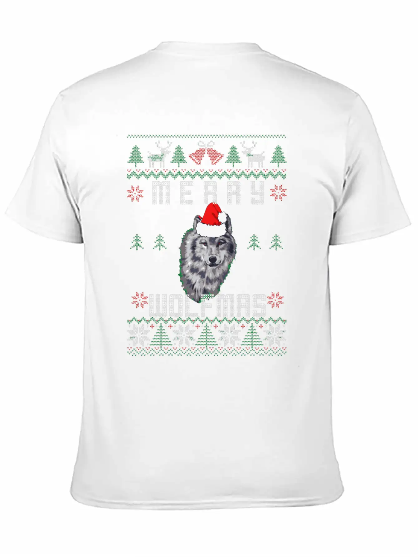 Wolf Merry Wolfmas Christmas Wolf Breathable Graphic T-Shirt – Perfect For Casual Days