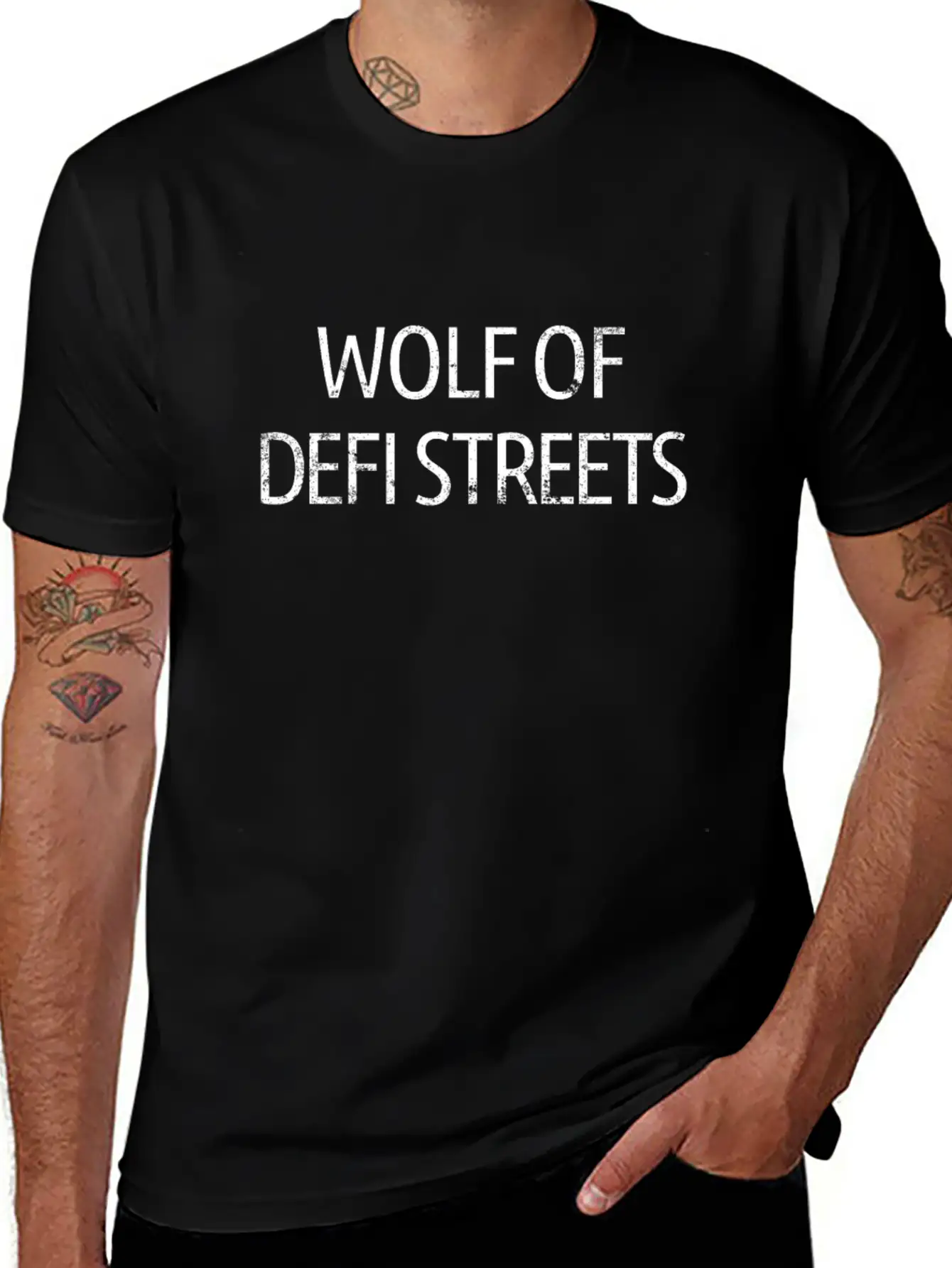 Wolf Of DeFi Streets Decentralized Financedefi Essential Cotton Tee For Daily Outfits – Unisex Style