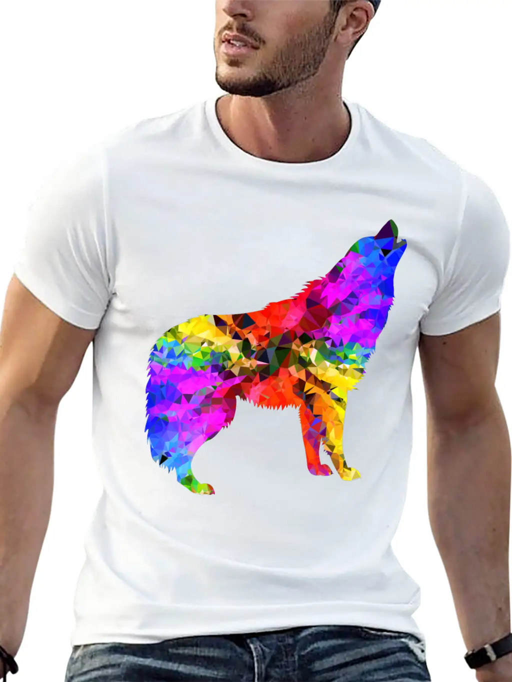 Wolf Psychedelic Classic Cotton Tee – Unisex Comfort For Any Season