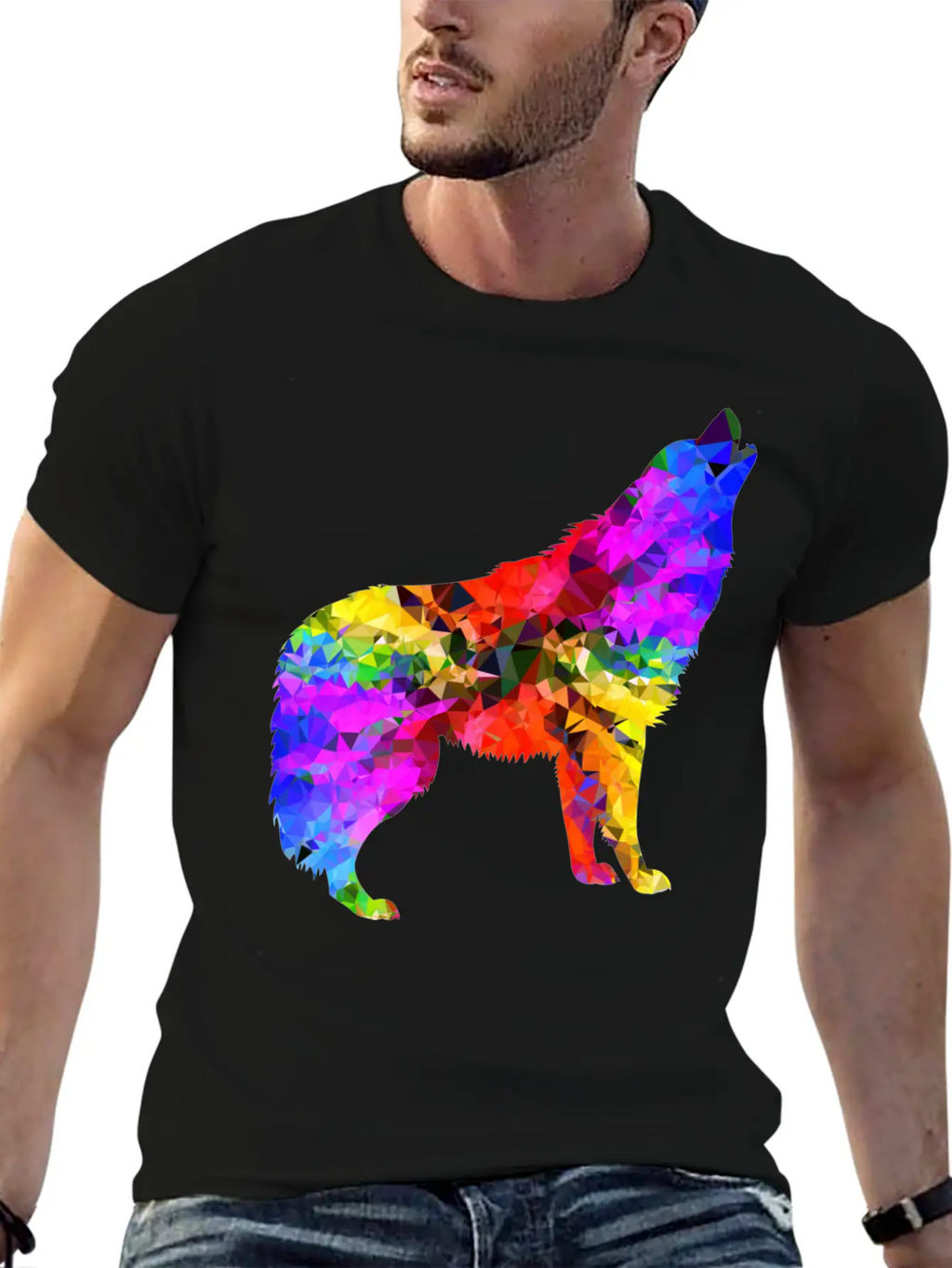 Wolf Psychedelic Classic Cotton Tee – Unisex Comfort For Any Season