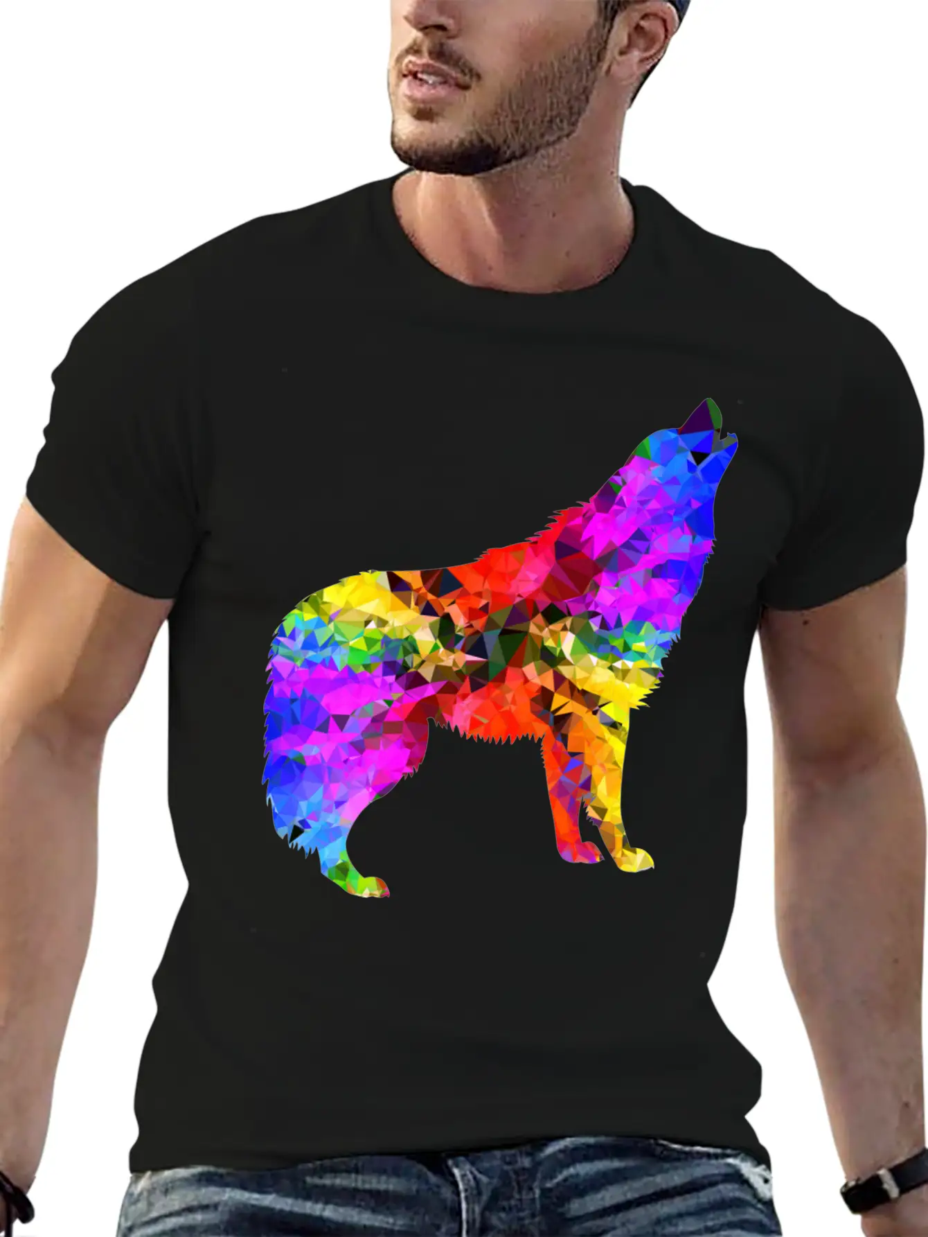 Wolf Psychedelic Classic Cotton Tee – Unisex Comfort For Any Season