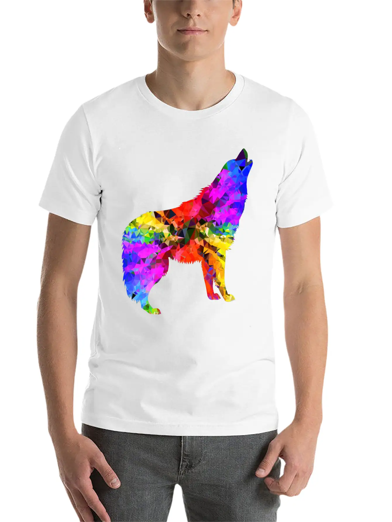 Wolf Psychedelic Classic Cotton Tee – Unisex Comfort For Any Season