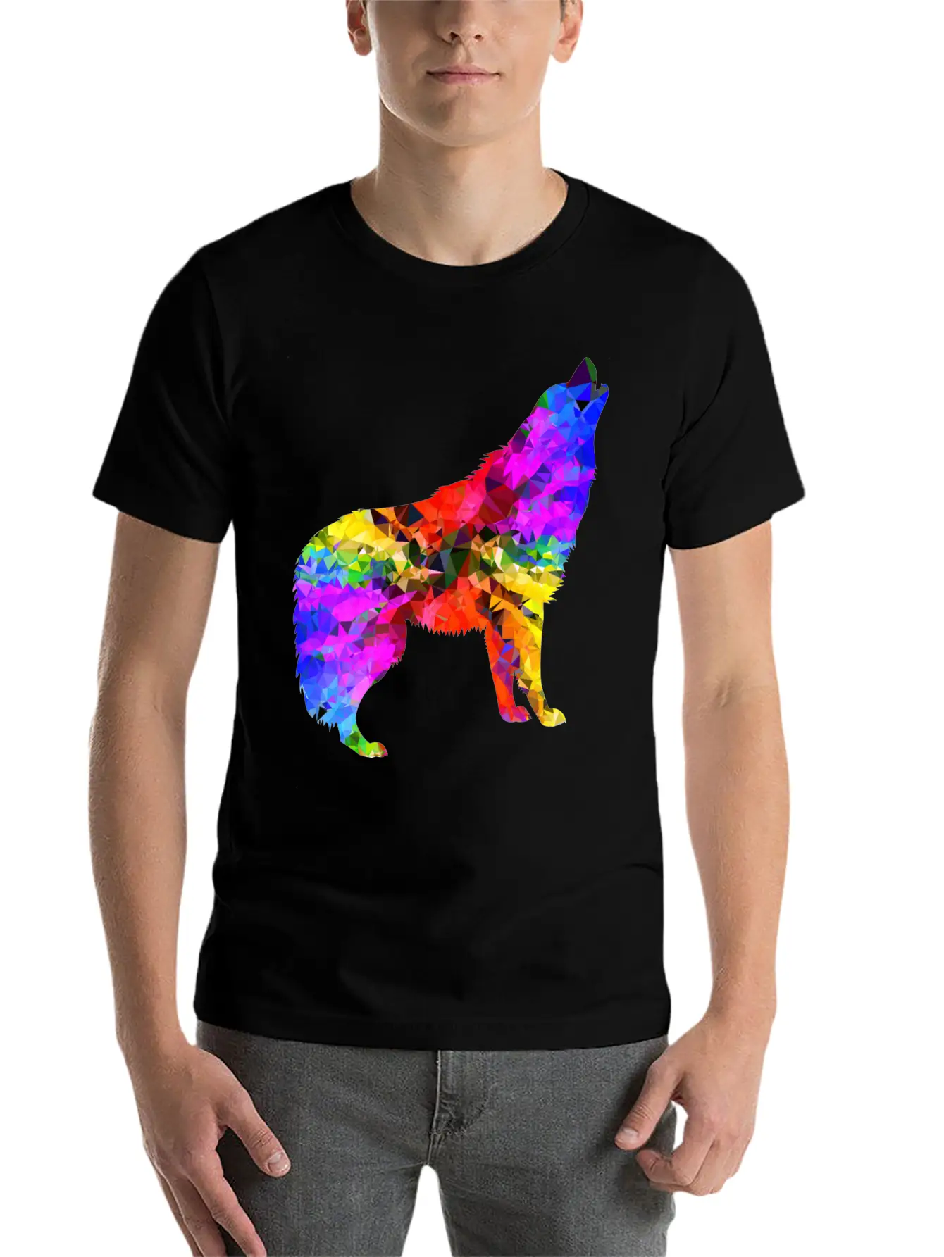 Wolf Psychedelic Classic Cotton Tee – Unisex Comfort For Any Season