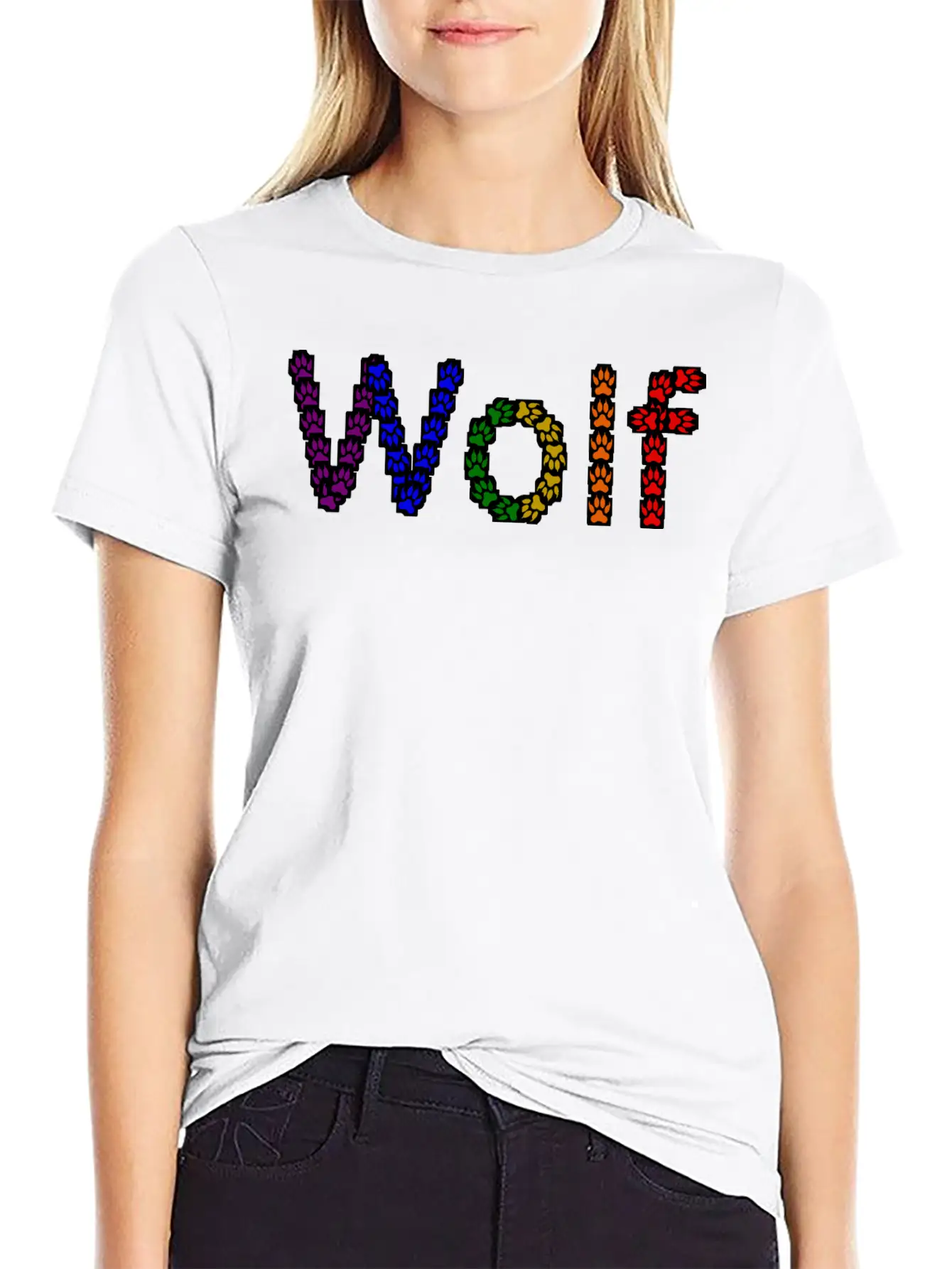 Wolf Rainbow Basic Graphic T-Shirt – Daily Comfort In Soft Cotton